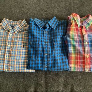 Ralph Lauren Boys Lrg Size 14-16 Casual Plaid Shirts - Yellow, Blue, Multicolor